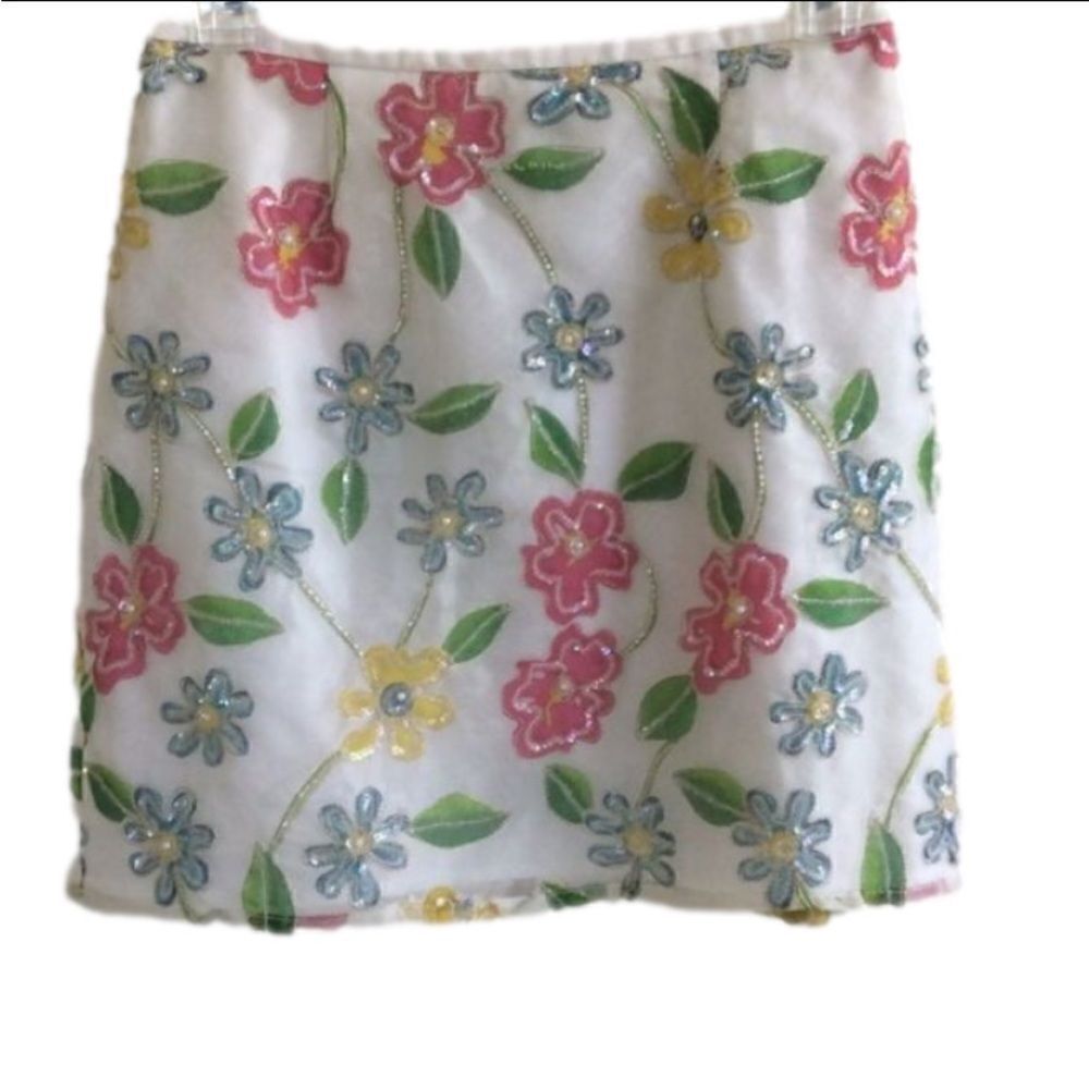 SEQUINED SILK MINI SKIRT